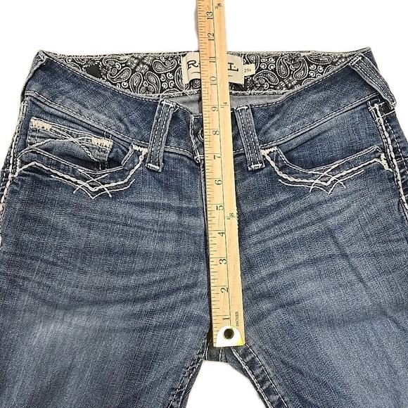 Ariat REAL Womens Bootcut Marine Jeans Size 29R Mid-Rise Entwined Stretch Denim - Picture 12 of 12